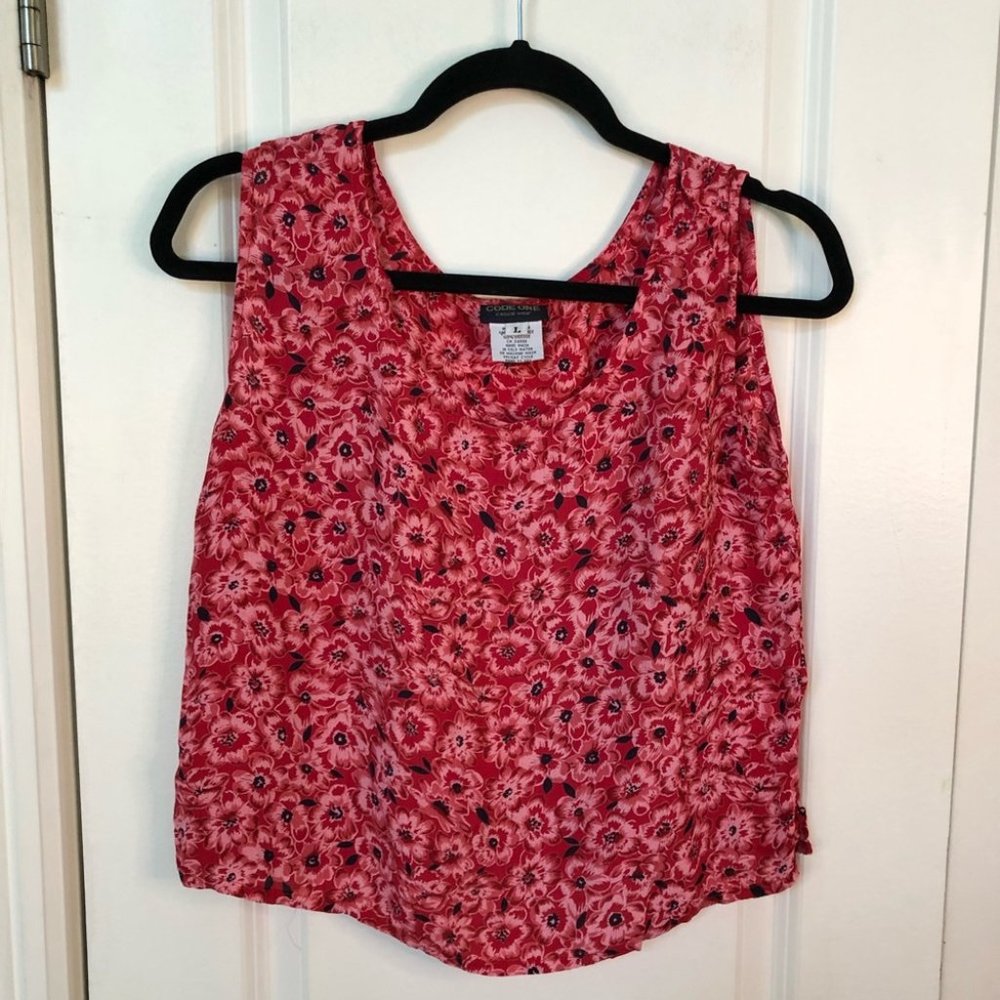 Vintage Code One Red Floral Tank Top - Picture 4 of 4